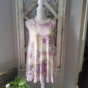 Crepas Women's Soft French Terry Ruffle Hem Halter Dress Tie Dye Leopard US Made